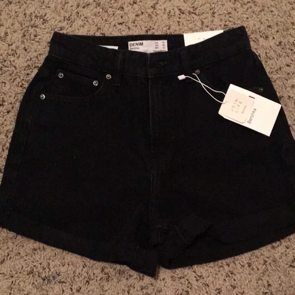 High-waisted, black ASOS shorts